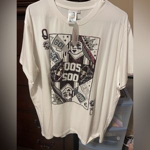 QUEEN OF SPARKLES MAROON CARD TSHIRT XXL NWT